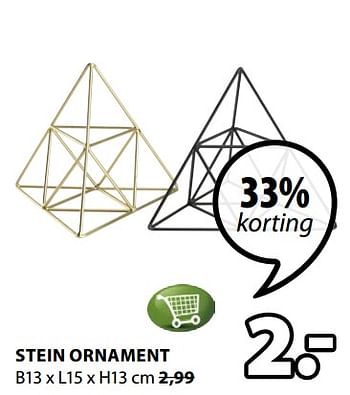 Promoties Stein ornament - Huismerk - Jysk - Geldig van 04/06/2018 tot 17/06/2018 bij Jysk