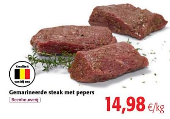 Promoties Gemarineerde steak met pepers - Huismerk - Colruyt - Geldig van 06/06/2018 tot 19/06/2018 bij Colruyt