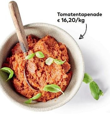 Promoties Tomatentapenade - Huismerk - Bioplanet - Geldig van 06/06/2018 tot 03/07/2018 bij Bioplanet