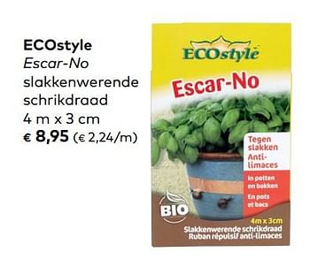 Promoties Ecostyle escar-no slakkenwerende schrikdraad - Ecostyle - Geldig van 06/06/2018 tot 03/07/2018 bij Bioplanet