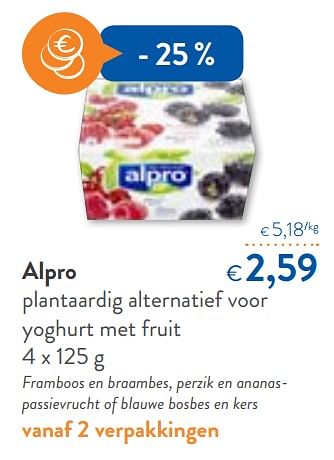 Promotions Alpro plantaardig alternatief voor yoghurt met fruit - Alpro - Valide de 06/06/2018 à 19/06/2018 chez OKay