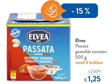 Promoties Elvea passata gezeefde tomaten - Elvea - Geldig van 06/06/2018 tot 19/06/2018 bij OKay