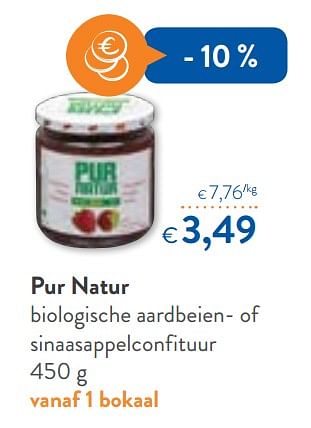 Promotions Pur natur biologische aardbeien- of sinaasappelconfituur - Pur Natur - Valide de 06/06/2018 à 19/06/2018 chez OKay