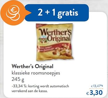Promotions Werther`s original klassieke roomsnoepjes - Werther's Original - Valide de 06/06/2018 à 19/06/2018 chez OKay
