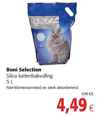 Promoties Boni selection silica kattenbakvulling - Boni - Geldig van 06/06/2018 tot 19/06/2018 bij Colruyt