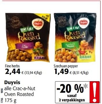 Promoties Duyvis alle crac-a-nut oven roasted - Duyvis - Geldig van 06/06/2018 tot 19/06/2018 bij Colruyt