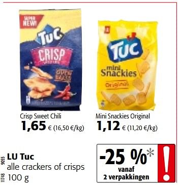 Promoties Lu tuc alle crackers of crisps - Lu - Geldig van 06/06/2018 tot 19/06/2018 bij Colruyt