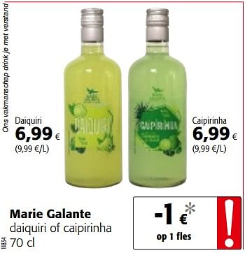 Promoties Marie galante daiquiri of caipirinha - Marie Galante - Geldig van 06/06/2018 tot 19/06/2018 bij Colruyt