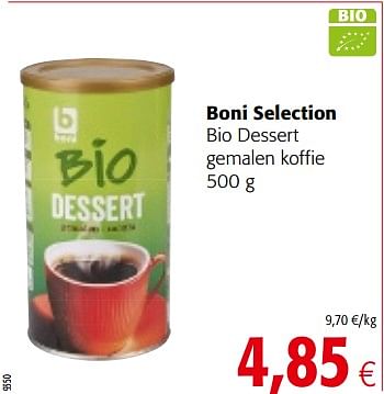 Promoties Boni selection bio dessert gemalen koffie - Boni - Geldig van 06/06/2018 tot 19/06/2018 bij Colruyt