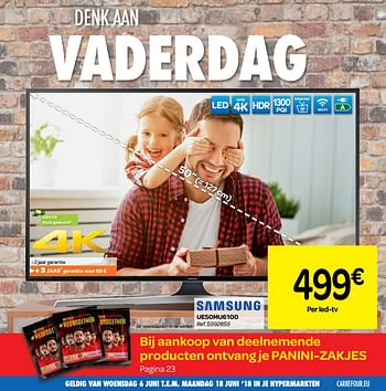Promoties Samsung led-tv ue50mu6100 - Samsung - Geldig van 06/06/2018 tot 18/06/2018 bij Carrefour