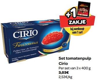 Promoties Set tomatenpulp cirio - CIRIO - Geldig van 06/06/2018 tot 18/06/2018 bij Carrefour