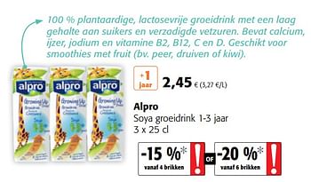 Promoties Alpro soya groeidrink - Alpro - Geldig van 06/06/2018 tot 19/06/2018 bij Colruyt