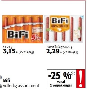 Promoties Bifi volledig assortiment - Bifi - Geldig van 06/06/2018 tot 19/06/2018 bij Colruyt