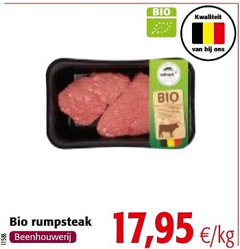Promoties Bio rumpsteak - Huismerk - Colruyt - Geldig van 06/06/2018 tot 19/06/2018 bij Colruyt