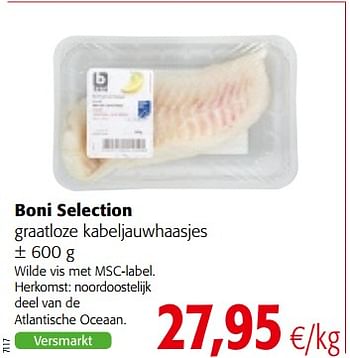 Promoties Boni selection graatloze kabeljauwhaasjes - Boni - Geldig van 06/06/2018 tot 19/06/2018 bij Colruyt