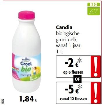Promoties Candia biologische groeimelk - CANDIA - Geldig van 06/06/2018 tot 19/06/2018 bij Colruyt