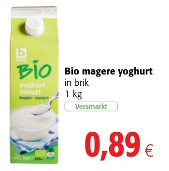 Promoties Bio magere yoghurt - Boni - Geldig van 06/06/2018 tot 19/06/2018 bij Colruyt