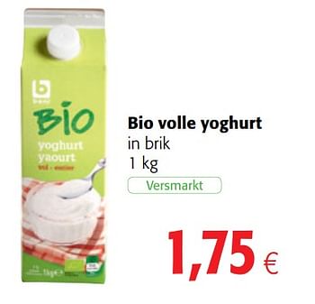 Promoties Bio volle yoghurt - Boni - Geldig van 06/06/2018 tot 19/06/2018 bij Colruyt