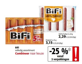 Promoties Bifi volledig assortiment - Bifi - Geldig van 06/06/2018 tot 19/06/2018 bij Colruyt