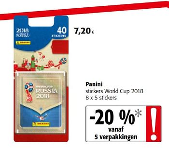 Promoties Panini stickers world cup 2018 - Panini - Geldig van 06/06/2018 tot 19/06/2018 bij Colruyt