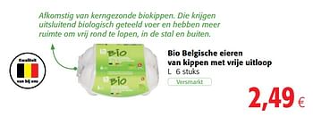 Promoties Bio belgische eieren van kippen met vrije uitloop - Boni - Geldig van 06/06/2018 tot 19/06/2018 bij Colruyt