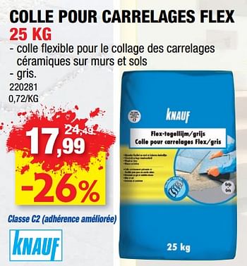 Promoties Colle pour carrelages flex - Knauf - Geldig van 06/06/2018 tot 17/06/2018 bij Hubo