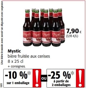 Promotions Mystic bière fruitée aux cerises - Mystic - Valide de 06/06/2018 à 19/06/2018 chez Colruyt