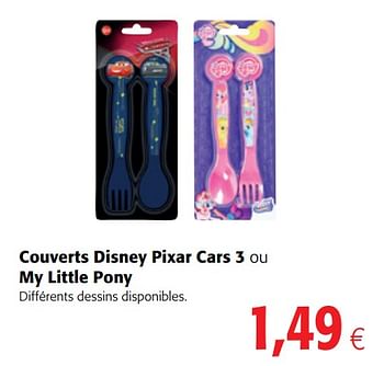 Promotions Couverts disney pixar cars 3 ou my little pony - Disney - Valide de 06/06/2018 à 19/06/2018 chez Colruyt