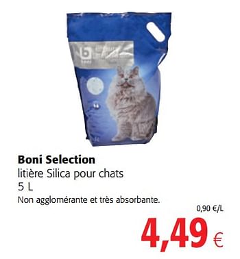 Promotions Boni selection litière silica pour chats - Boni - Valide de 06/06/2018 à 19/06/2018 chez Colruyt