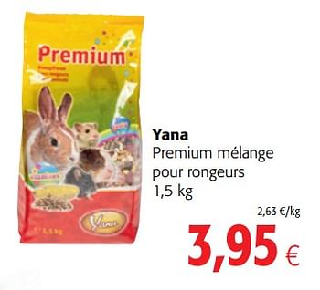 Promotions Yana premium mélange pour rongeurs - Yana - Valide de 06/06/2018 à 19/06/2018 chez Colruyt