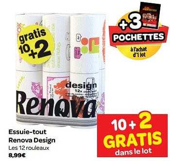 Promotions Essuie-tout renova design - Renova - Valide de 06/06/2018 à 18/06/2018 chez Carrefour