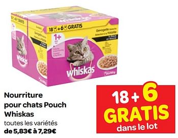 Promotions Nourriture pour chats pouch whiskas - Whiskas - Valide de 06/06/2018 à 18/06/2018 chez Carrefour