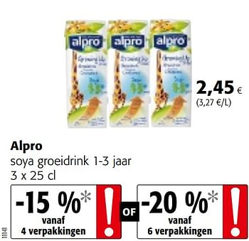 Promoties Alpro soya groeidrink 1-3 jaar - Alpro - Geldig van 06/06/2018 tot 19/06/2018 bij Colruyt