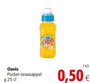 Promoties Oasis pocket sinaasappel - Oasis - Geldig van 06/06/2018 tot 19/06/2018 bij Colruyt