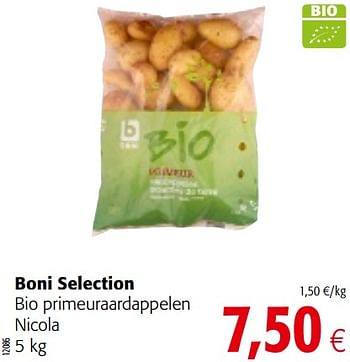 Promoties Boni selection bio primeuraardappelen nicola - Boni - Geldig van 06/06/2018 tot 19/06/2018 bij Colruyt