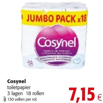 Promoties Cosynel toiletpapier - Cosynel - Geldig van 06/06/2018 tot 19/06/2018 bij Colruyt