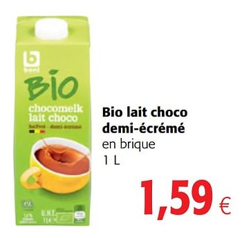 Promoties Bio lait choco demi-écrémé - Boni - Geldig van 06/06/2018 tot 19/06/2018 bij Colruyt