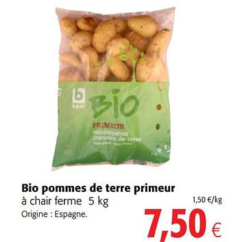 Promotions Bio pommes de terre primeur - Boni - Valide de 06/06/2018 à 19/06/2018 chez Colruyt