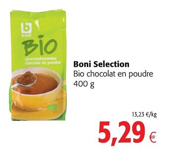 Promotions Boni selection bio chocolat en poudre - Boni - Valide de 06/06/2018 à 19/06/2018 chez Colruyt
