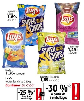 Promoties Lay`s toutes les chips - Lay's - Geldig van 06/06/2018 tot 19/06/2018 bij Colruyt