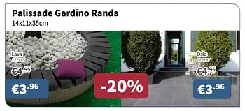 Promoties Palissade gardino randa lava - Huismerk - Cevo - Geldig van 07/06/2018 tot 20/06/2018 bij Cevo Market
