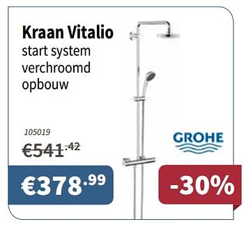 Promoties Grohe kraan vitalio start system verchroomd opbouw - Grohe - Geldig van 07/06/2018 tot 20/06/2018 bij Cevo Market