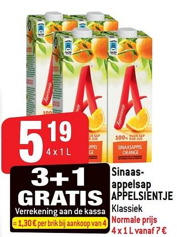 Promoties Sinaasappelsap appelsientje klassiek - Appelsientje - Geldig van 13/06/2018 tot 19/06/2018 bij Smatch