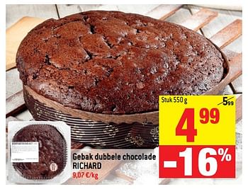 Promoties Gebak dubbele chocolade richard - Richard - Geldig van 13/06/2018 tot 19/06/2018 bij Match