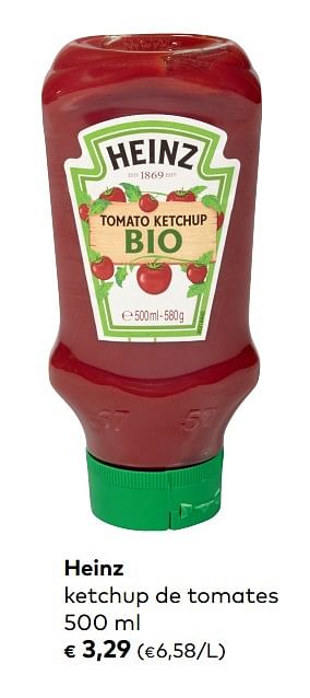 Promotions Heinz ketchup de tomates - Heinz - Valide de 06/06/2018 à 03/07/2018 chez Bioplanet