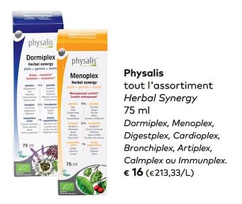 Promoties Physalis tout l`assortiment herbal synergy - Physalis - Geldig van 06/06/2018 tot 03/07/2018 bij Bioplanet
