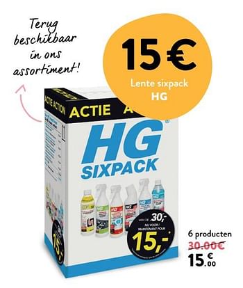 Promoties Hg 6 producten - HG - Geldig van 06/06/2018 tot 19/06/2018 bij DI