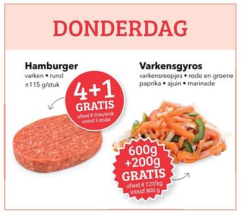 Promoties Hamburger of varkensgyros - Huismerk - Buurtslagers - Geldig van 08/06/2018 tot 21/06/2018 bij Buurtslagers