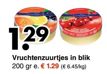 Promoties Vruchtenzuurtjes in blik - Huismerk - Wibra - Geldig van 11/06/2018 tot 23/06/2018 bij Wibra