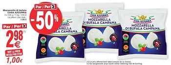 Promoties Mozzarella di bufala casa azzurra - Casa Azzurra - Geldig van 12/06/2018 tot 18/06/2018 bij Cora